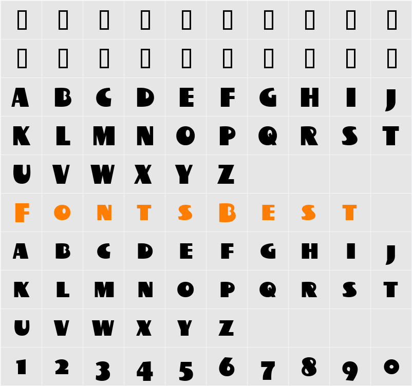 BottleKaps SC Condensed Character Map