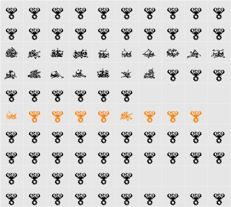 Charnel House Character Map
