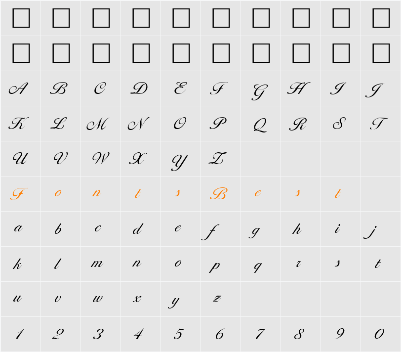 Ballantines-Light Character Map