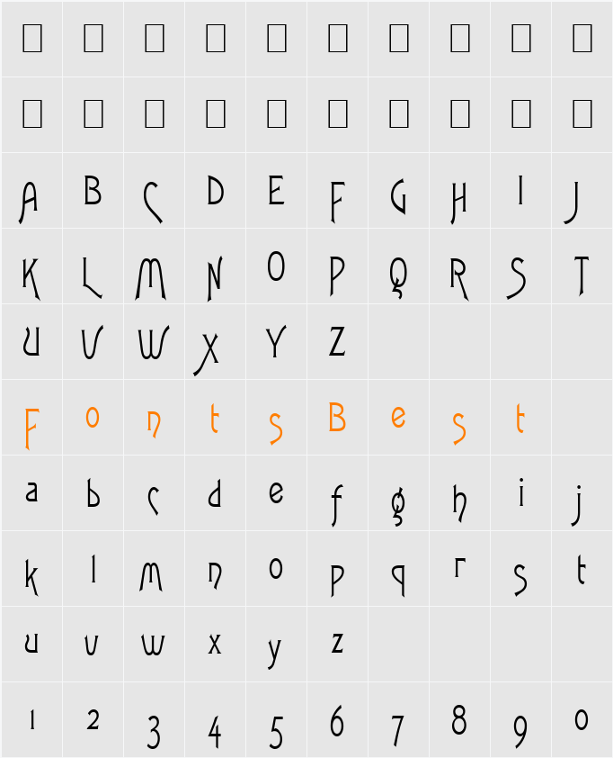 Fletch-Condensed Character Map