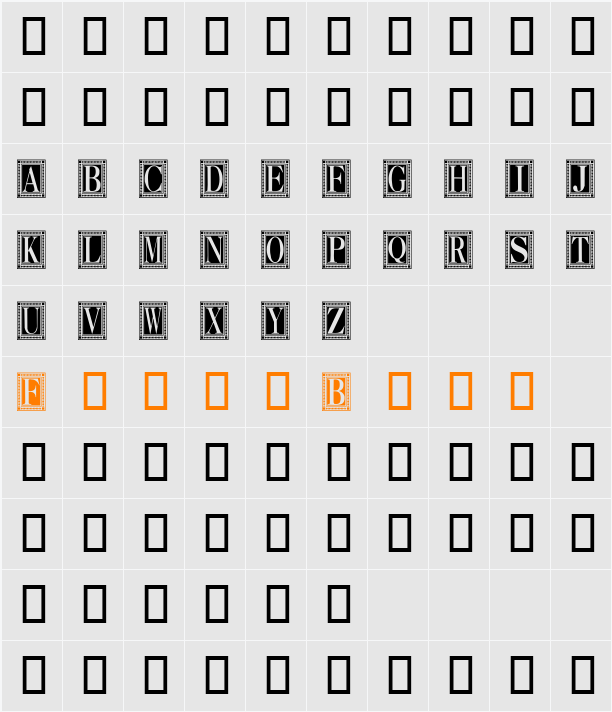 Capitular Moldurada 2 Character Map