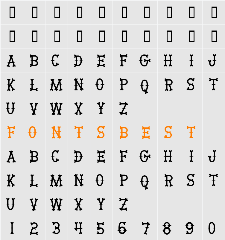 BikerBones Character Map