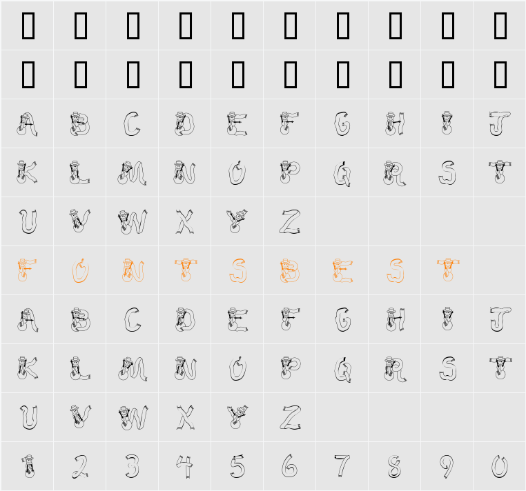 CK Snowman Character Map
