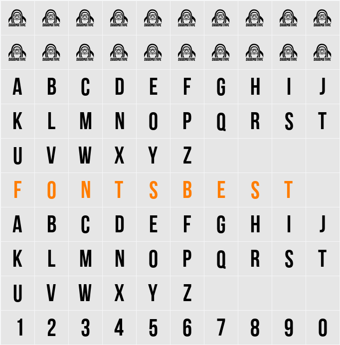 Bebas Neue Character Map