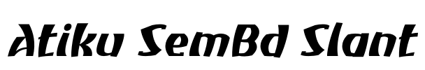 Atiku SemBd Slant Font Image