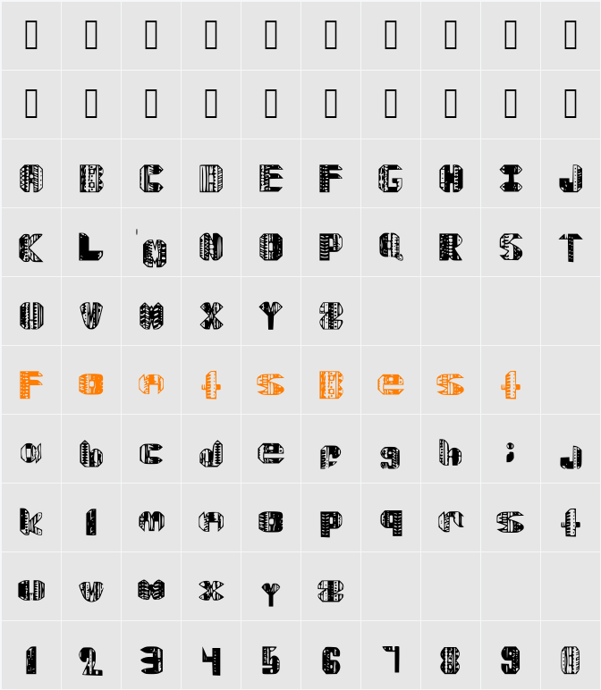 Delarmente Character Map