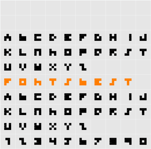 TINYFONT Character Map