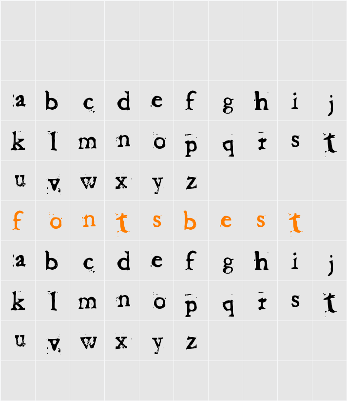 Baketvalley Old Face Character Map