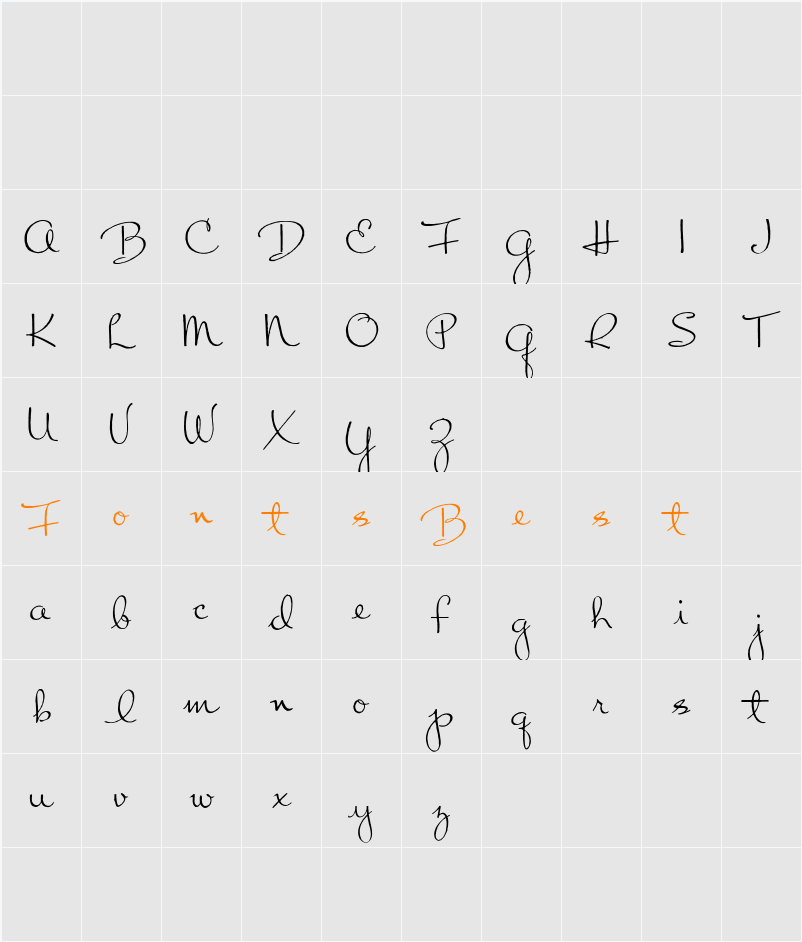 Chart Moss Character Map