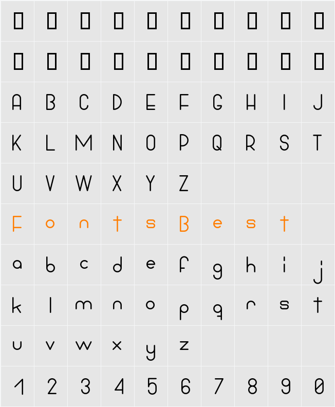 Bowhouse Bold Character Map