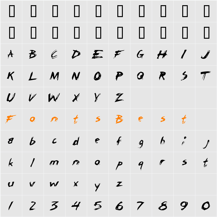 ChickenScratch Character Map