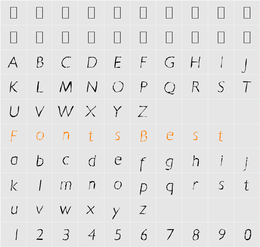 DavidBeckerRandom-Xlight Character Map