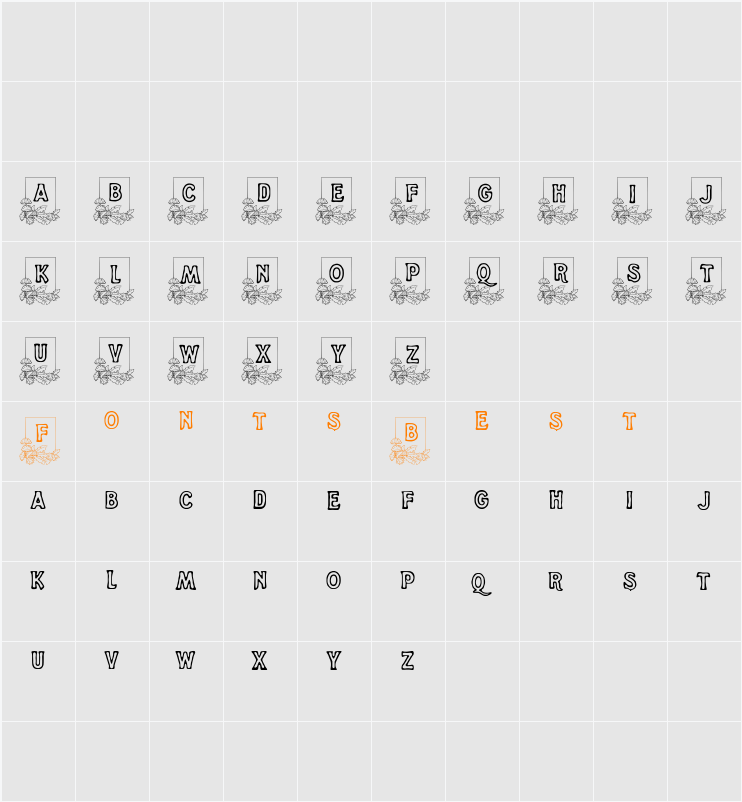 Dandelion Character Map