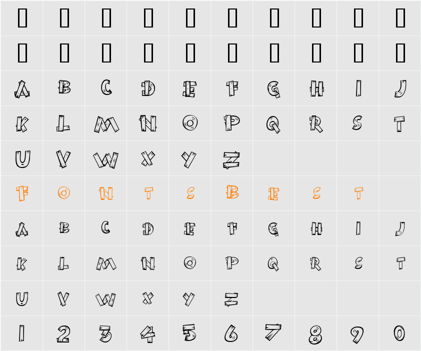 JI-Louted Character Map