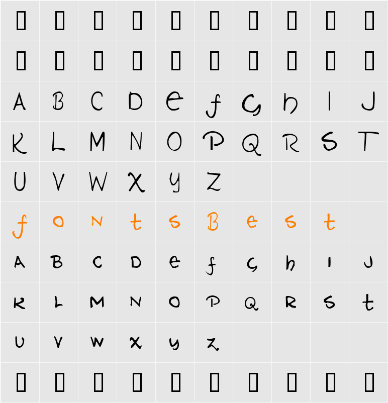 Naz Character Map