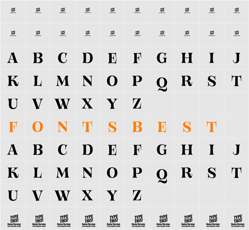 Bloemche All Caps Medium Trial Character Map