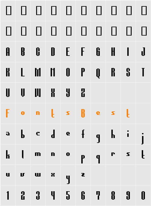 BM feather Character Map