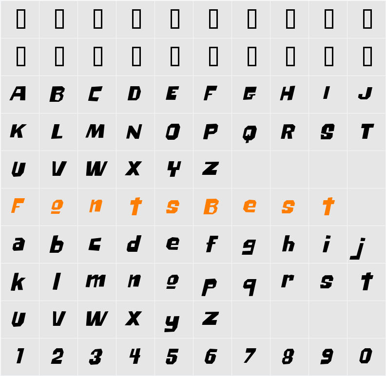 Big Chump BTN Character Map