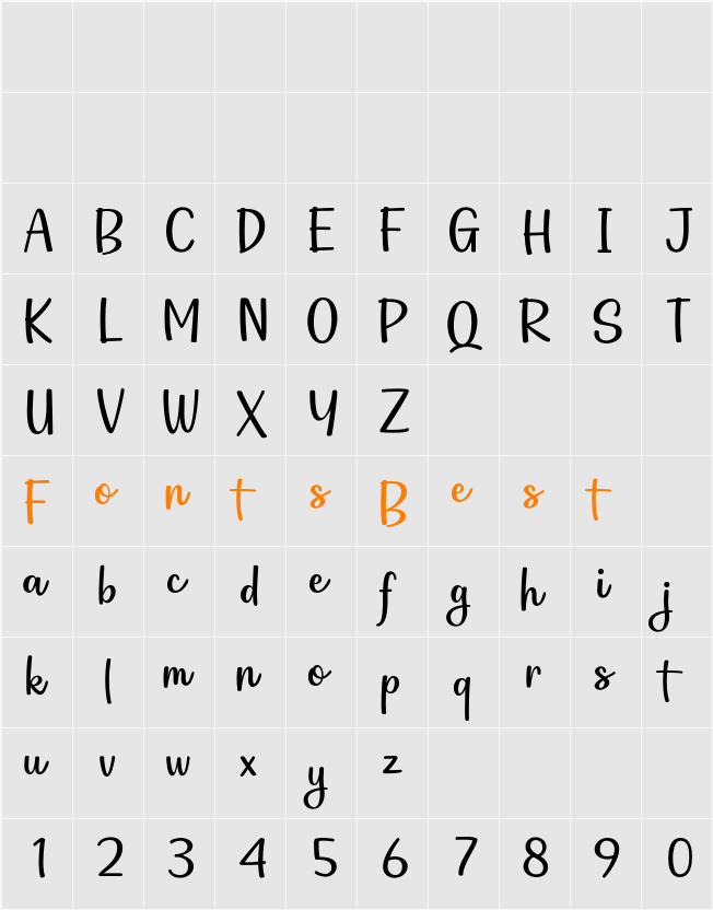 Astronauta Script Character Map