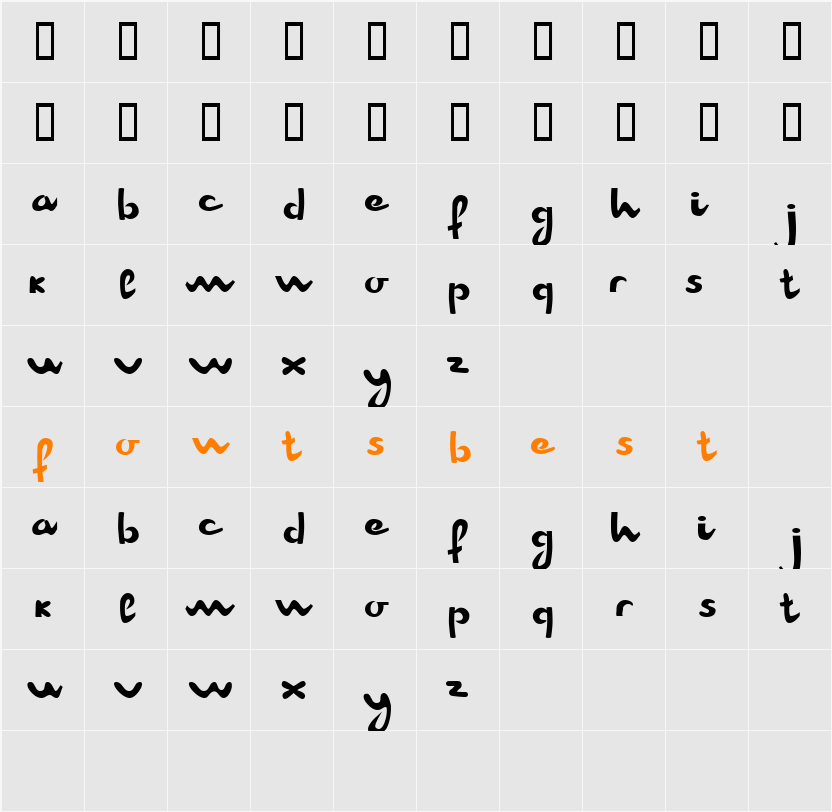 Champion AF (unregistered) Character Map