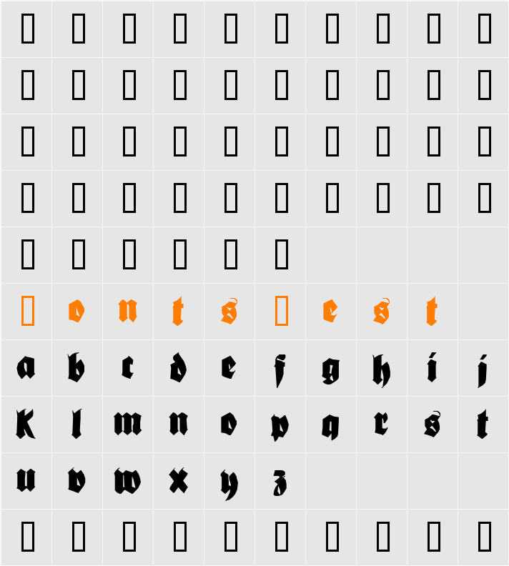 Bionique Character Map