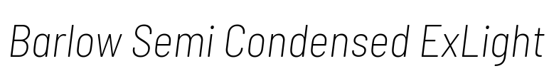 Barlow Semi Condensed ExLight Font Image