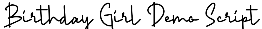 Birthday Girl Demo Script Font Image