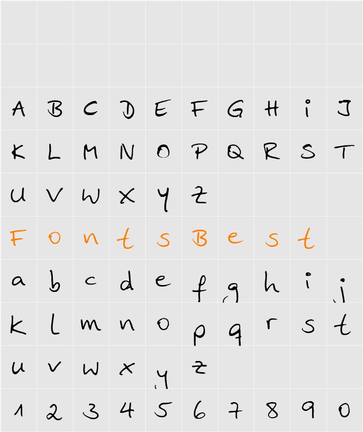 AnkeHand Character Map