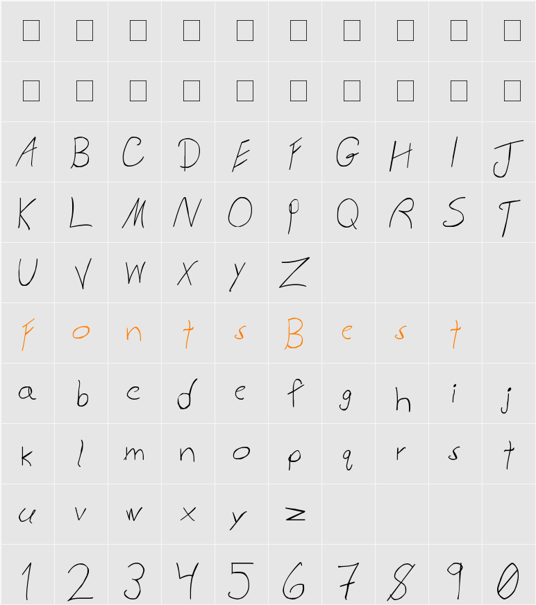 Daniel Sans Character Map
