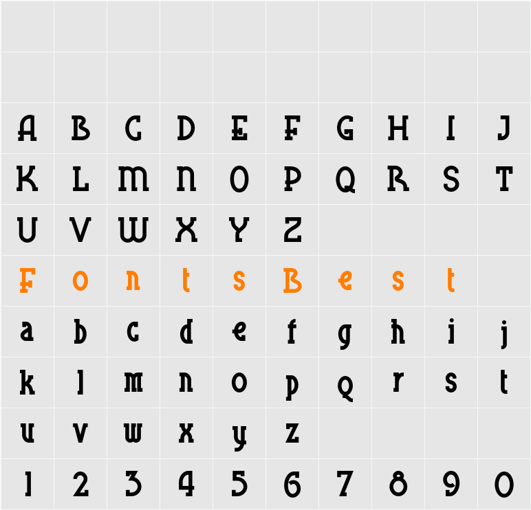 Blue Plate Special NF Character Map