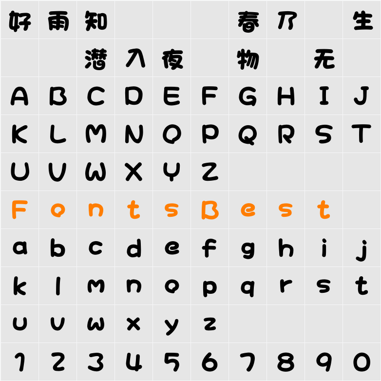 AR TianniuB5 Ultra Character Map