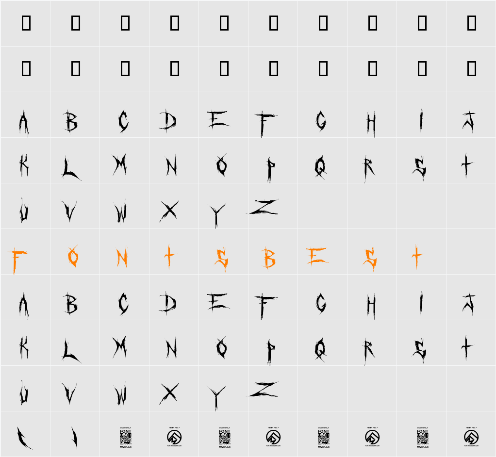 Crucifixion Character Map