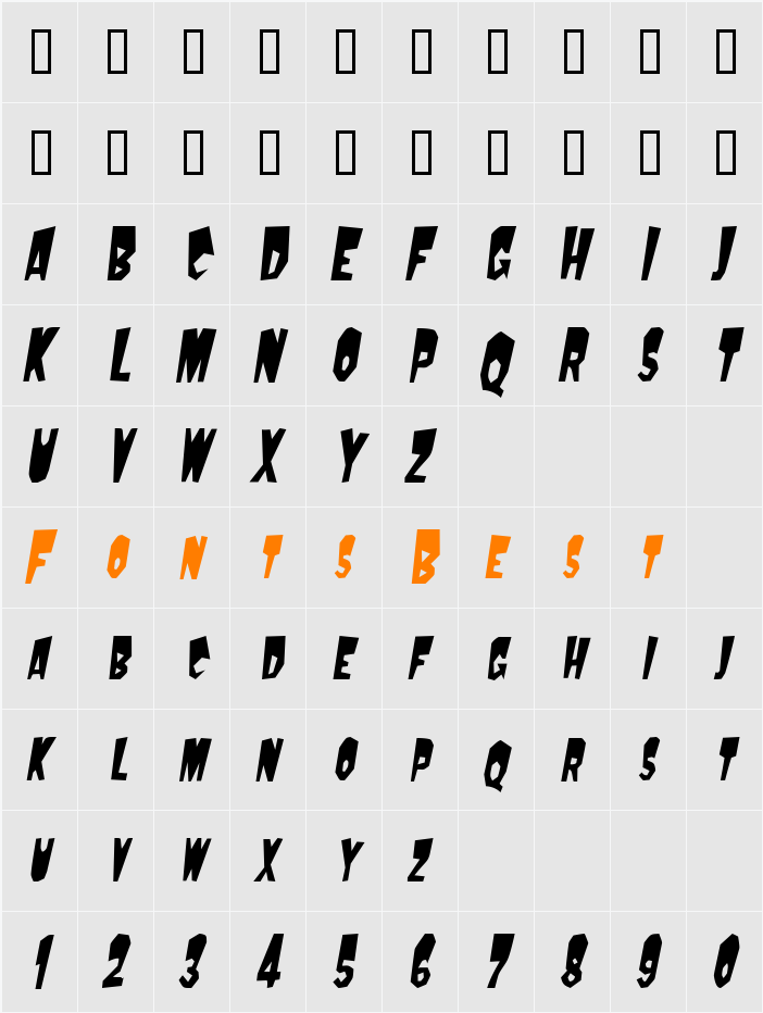 MondoCondensed Character Map