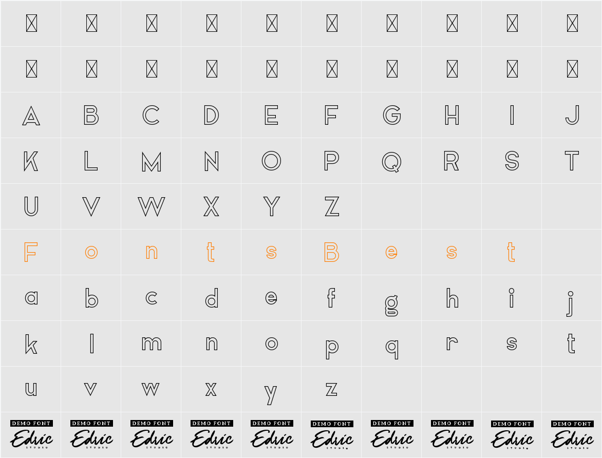 Airframe Demo Outline Character Map