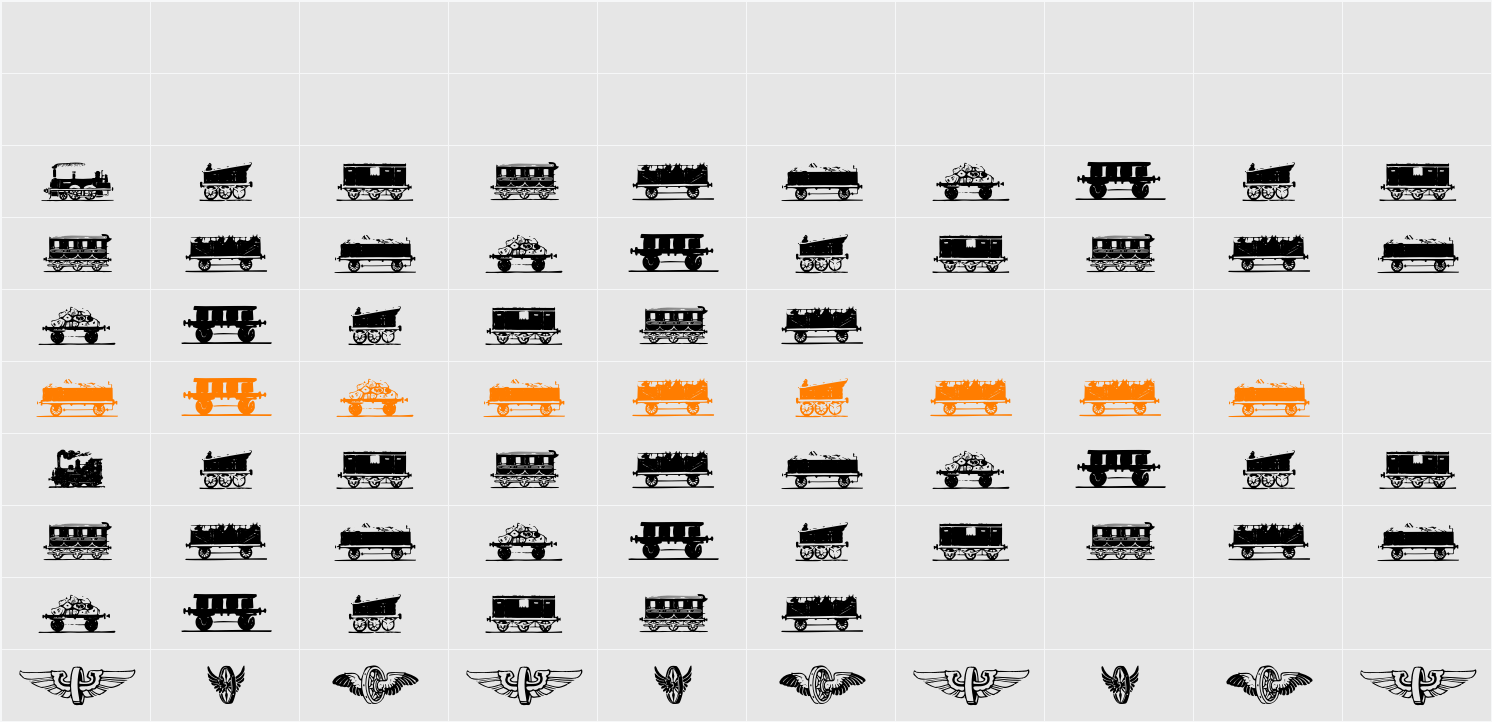 Eisenbahn Character Map