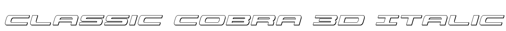 Classic Cobra 3D Italic Font Image