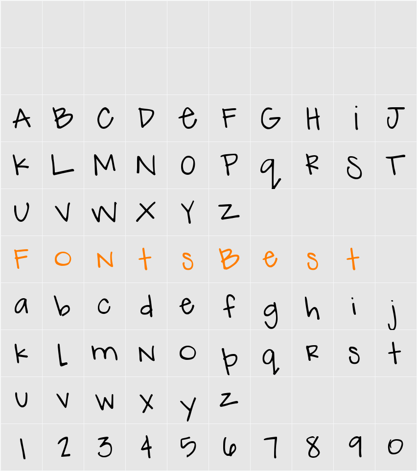 DJB How Cute Am I Character Map