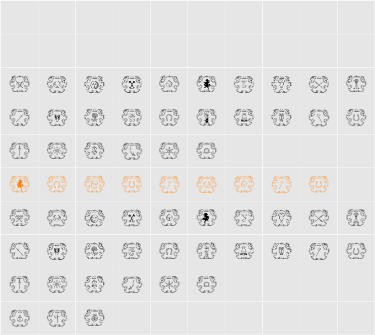 Armorial Character Map