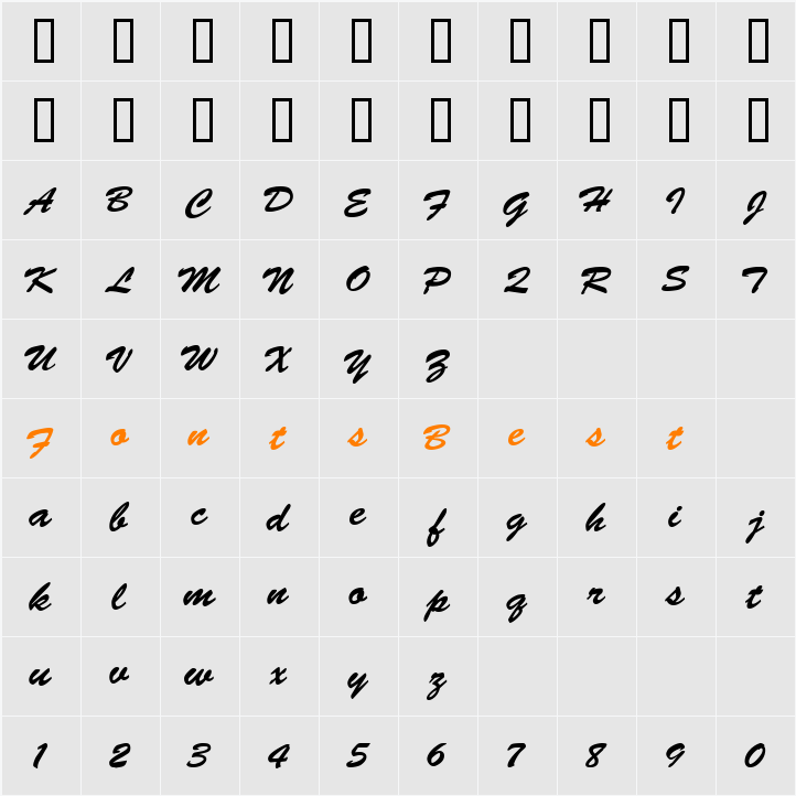 DSE Ribbon Character Map