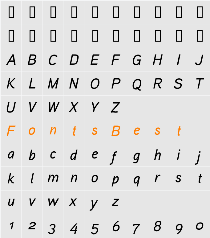 Aaux ProMedium Italic OSF Character Map