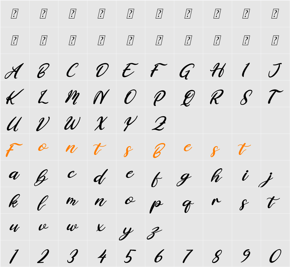 Aprilisa Character Map