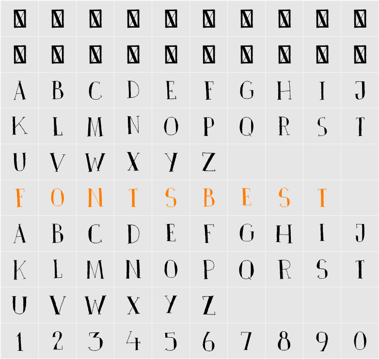 DK Pinkus Character Map