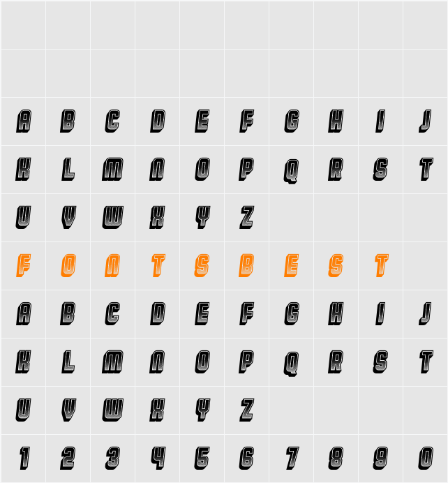 Broadway Gradient 3D Character Map