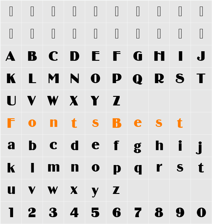BinnerDEE Character Map