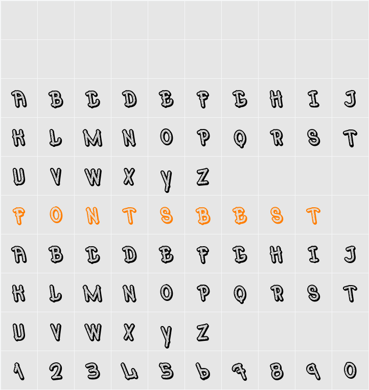 Mr.Poppey Blod Character Map