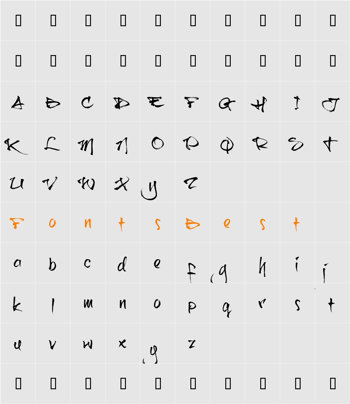 brushtip-C Character Map