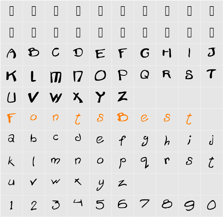 MrDiamond Character Map