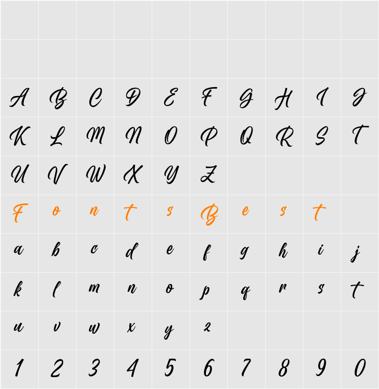 Belladio Character Map