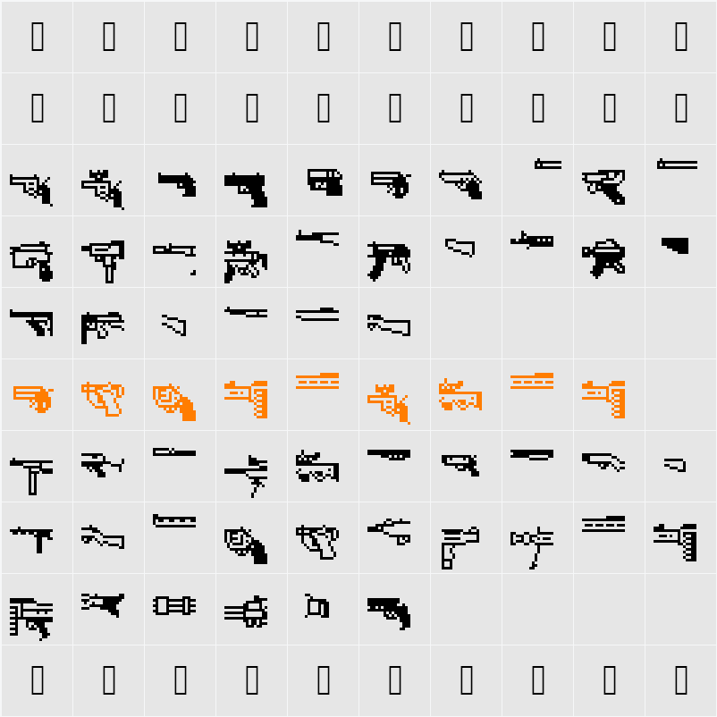 FirearmEncyclope Character Map