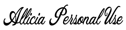Allicia Personal Use Font Image